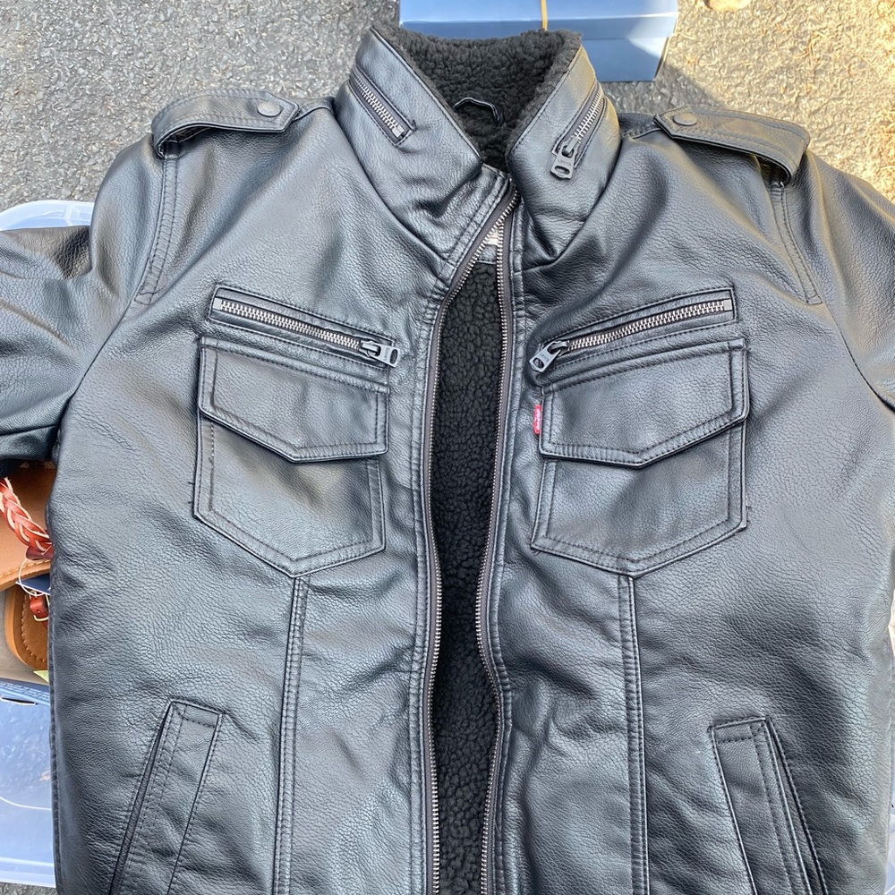 Levi's® Men's Faux Leather Sherpa Aviator Bomber -